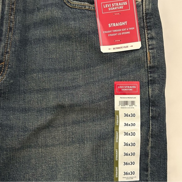 NWT Levi's Strauss Signature Straight leg Relaxed Blue Jeans Ultimate Flex 36x30 - Picture 5 of 14
